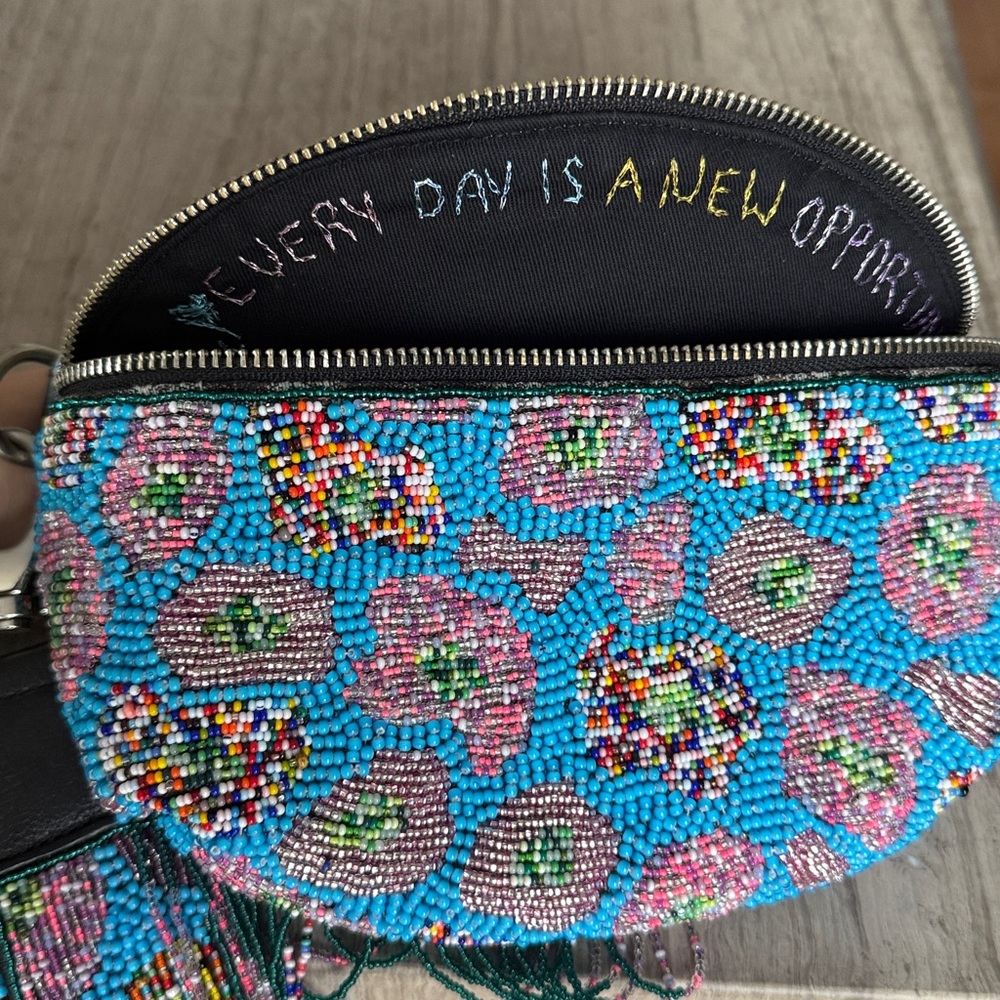 Amora Studio Hand Beaded Crossbody Bag with Fringe - Picture 7 of 8